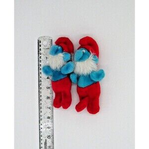 Papa Smurf 1981 VTG Stuffed Animal Plush Toy Peyo Wallace Berrie 80s (Set of 2)